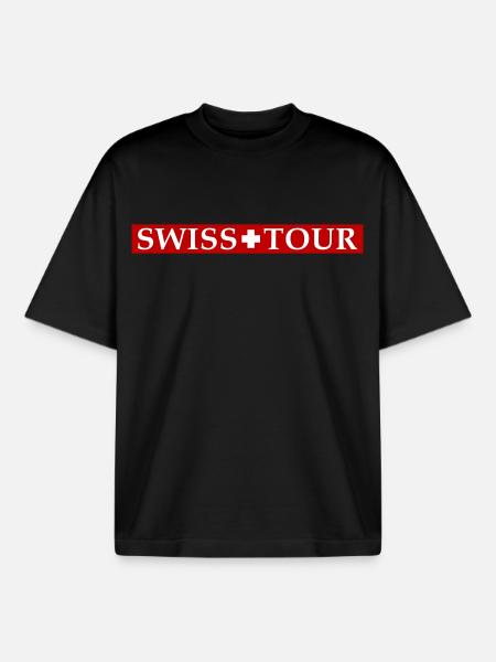 Tour Suisse - T-shirt unisexe boxy épais biologique Stanley/Stella - noir