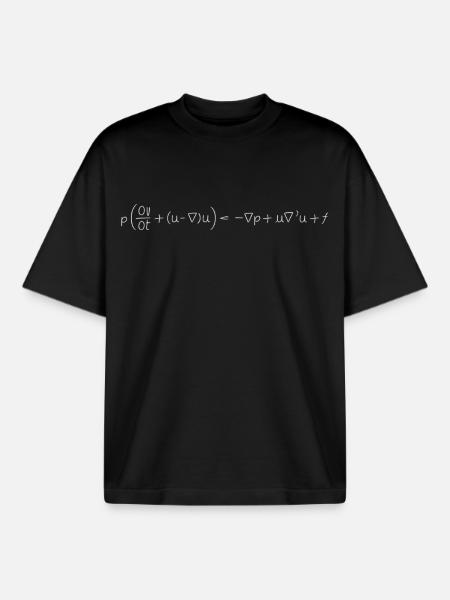 Minimalist Navier Stokes Equation - Boxy Heavyweight Unisex Organic T-Shirt by Stanley/Stella - black