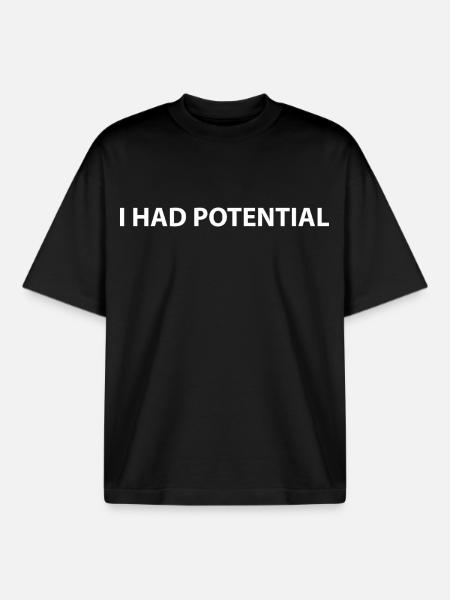 J’avais du potentiel - T-shirt unisexe boxy épais biologique Stanley/Stella - noir