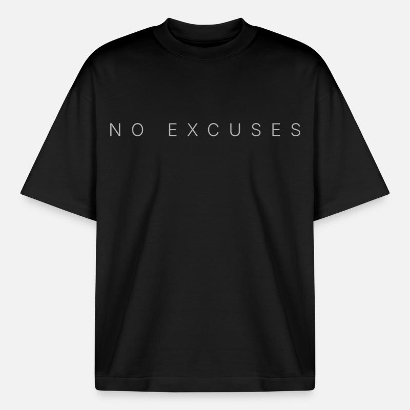 Pas d’excuses - T-shirt unisexe épais coupe boxy Stanley/Stella - noir
