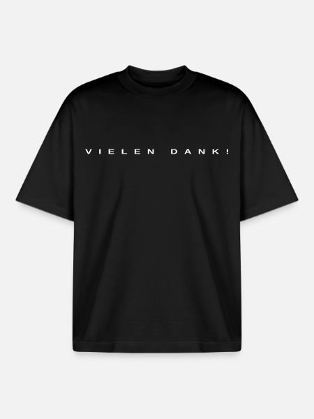 Merci | Merci - T-shirt unisexe boxy épais biologique Stanley/Stella - noir