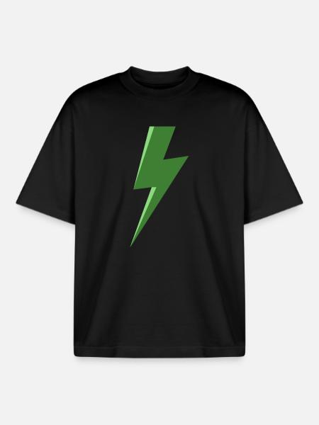 Eclair vert - T-shirt unisexe boxy épais biologique Stanley/Stella - noir