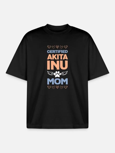Akita Inu Mom Certified - Boxy Heavyweight Unisex Organic T-Shirt von Stanley/Stella - Schwarz