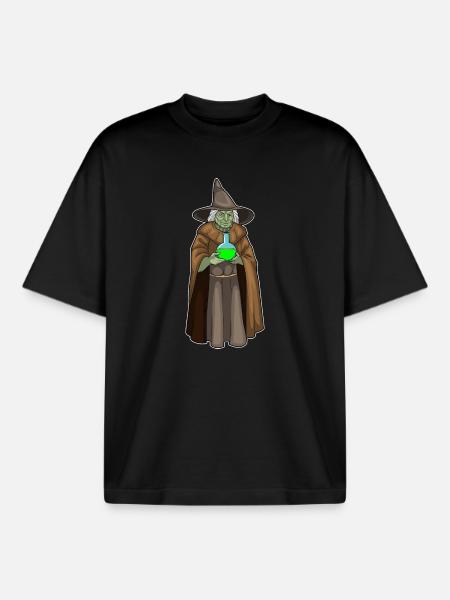Witch Halloween Magic Potion - Boxy Heavyweight Unisex Organic T-Shirt by Stanley/Stella - black