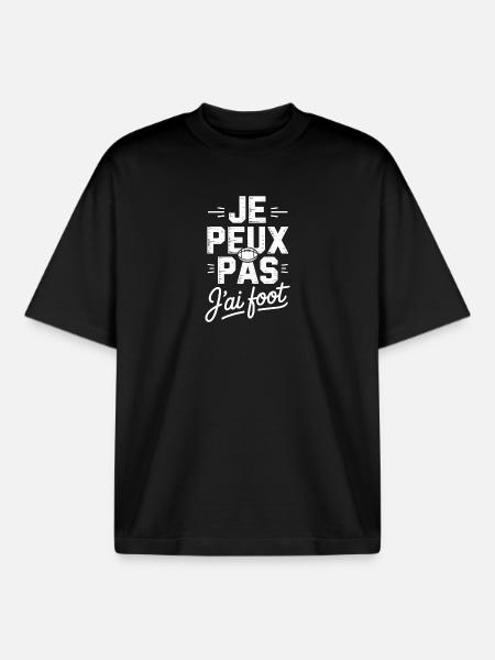 Je peux pas j'ai rugby - T-shirt unisexe boxy épais biologique Stanley/Stella - noir