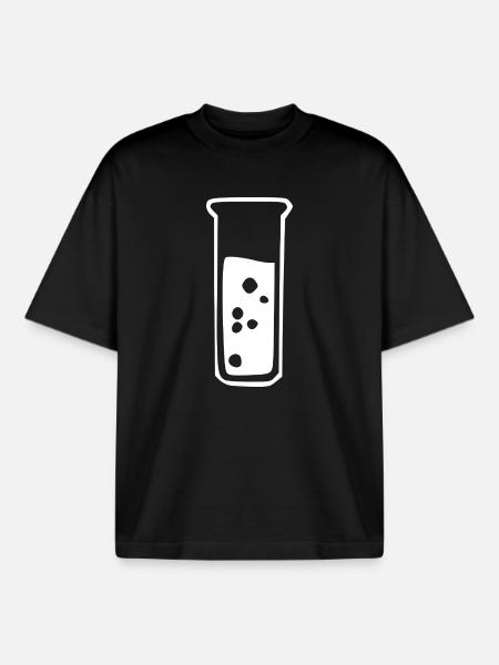 Test Tube Chemistry Chemist Gift - Boxy Heavyweight Unisex Organic T-Shirt by Stanley/Stella - black