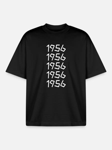 Birthday 1956 - Boxy Heavyweight Unisex Organic T-Shirt by Stanley/Stella - black