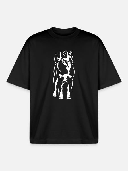 Appenzeller Sennenhund "Black Edition" - Boxy Heavyweight Unisex Organic T-Shirt by Stanley/Stella - black