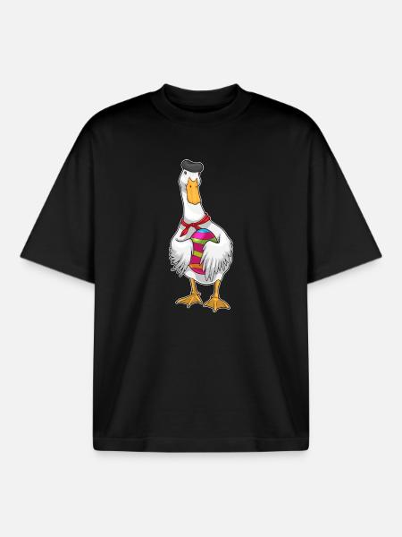 Duck Easter Easter Egg - Boxy Heavyweight Unisex Organic T-Shirt by Stanley/Stella - black