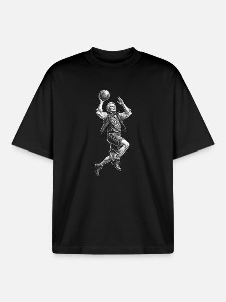 Millard Fillmore Basketball - Boxy Heavyweight Unisex Organic T-Shirt by Stanley/Stella - black