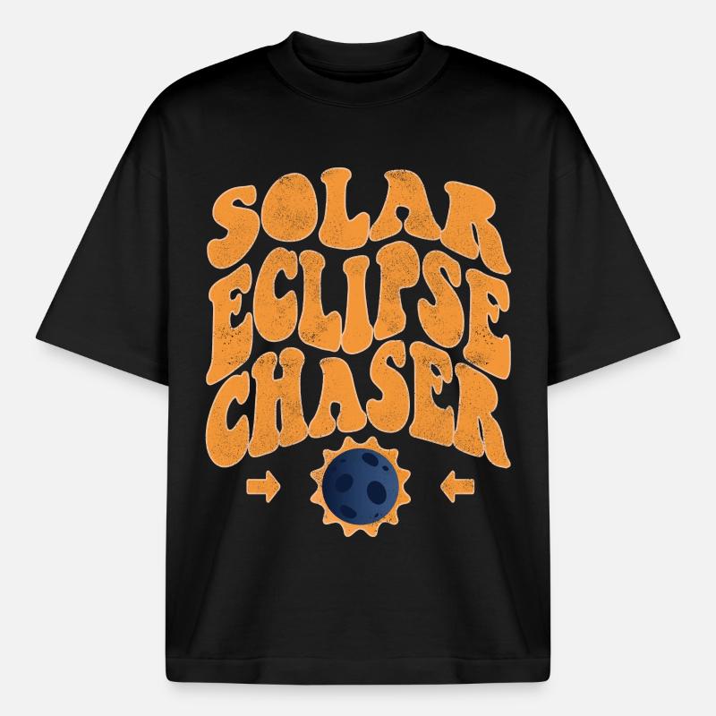 Solar eclipse chaser - Heavyweight Unisex Boxy T-Shirt von stanley/stella	 - Schwarz