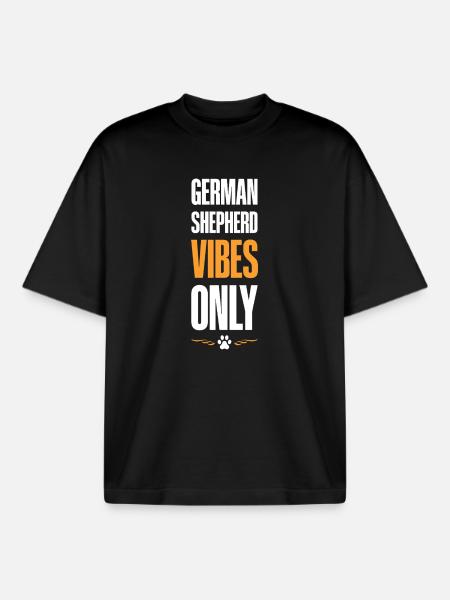 German Shepherd Vibes - Boxy Heavyweight Unisex Organic T-Shirt by Stanley/Stella - black