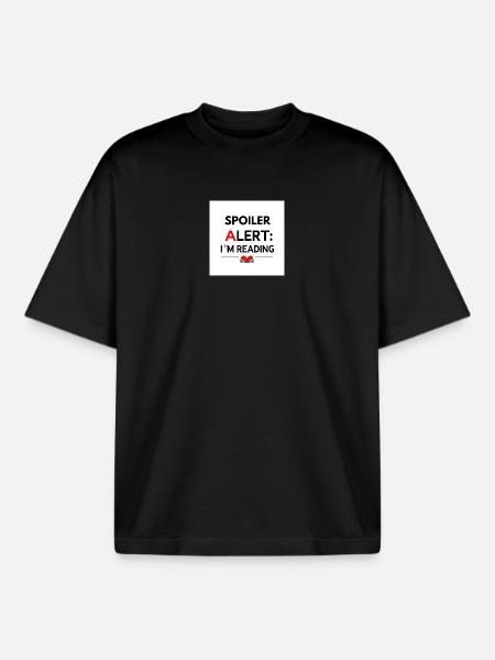 Spoiler alert: I'm reading - Boxy Heavyweight Unisex Organic T-Shirt by Stanley/Stella - black