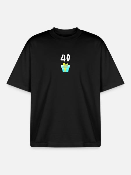 geschenk, 40 geschenkbox - Boxy Heavyweight Unisex Organic T-Shirt von Stanley/Stella - Schwarz
