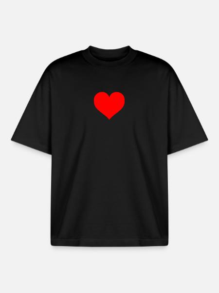 Herz - Boxy Heavyweight Unisex Organic T-Shirt von Stanley/Stella - Schwarz