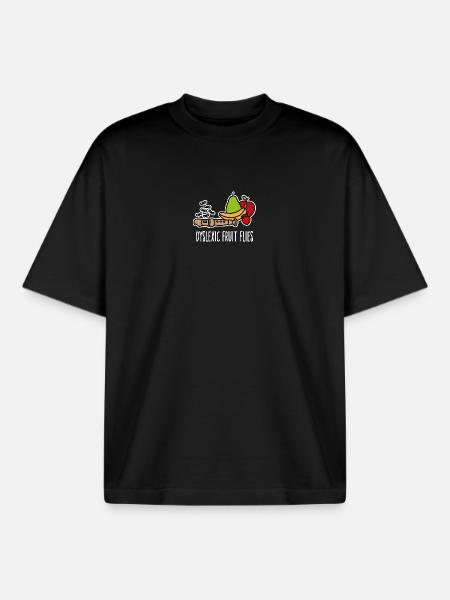 Dyslexia Dyslexic fruit flies Dyslexic - Boxy Heavyweight Unisex Organic T-Shirt by Stanley/Stella - black