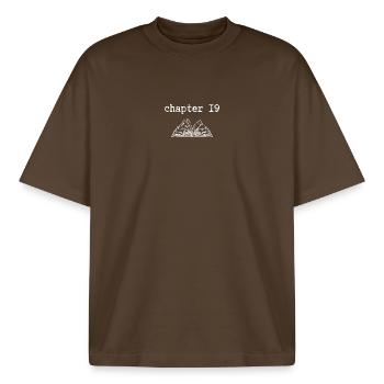 chapter 19 Birthday - Boxy Heavyweight Unisex Organic T-Shirt by Stanley/Stella - mocha - Front - AI Model Male 185 light (185cm) & AI Model Female 172 dark (172cm)