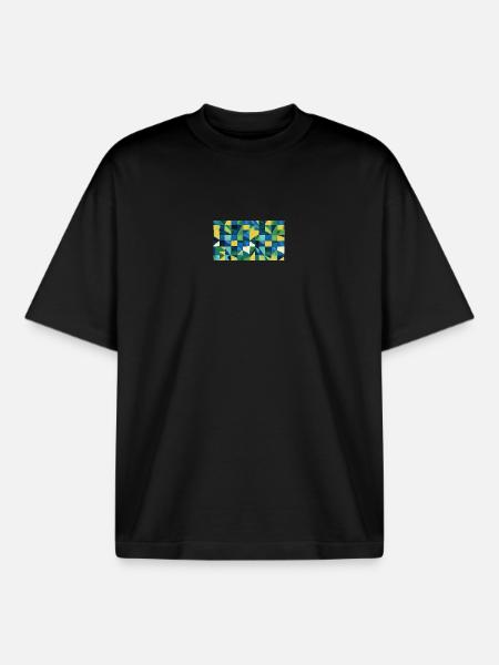 Geometrische Farbexplosion - Boxy Heavyweight Unisex Organic T-Shirt von Stanley/Stella - Schwarz