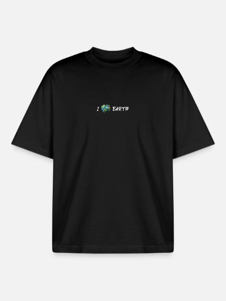 I love the earth white - Boxy Heavyweight Unisex Organic T-Shirt by Stanley/Stella - black