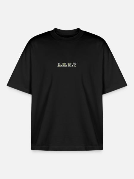 Army dot Design in Camouflage - Boxy Heavyweight Unisex Organic T-Shirt von Stanley/Stella - Schwarz