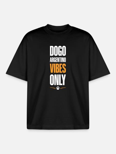 Dogo Argentino Vibes Only - Boxy Heavyweight Unisex Organic T-Shirt by Stanley/Stella - black