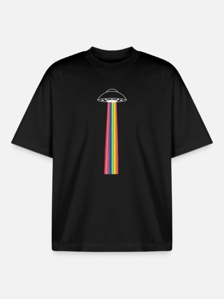 Rainbow ufo - Boxy Heavyweight Unisex Organic T-Shirt by Stanley/Stella - black