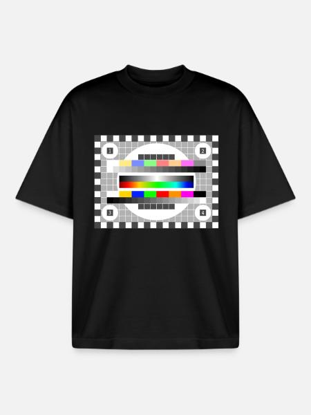 Test Billede Farver Mønster TV Retro stilfuld gradient 80 - Stanley/Stella unisex boxy heavyweight T-shirt økologisk - sort