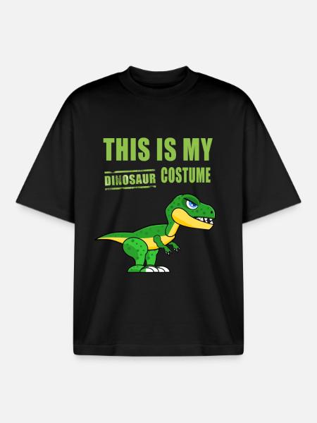 Dinosaur Costume Carnival Dress Up Humor Funny - Boxy Heavyweight Unisex Organic T-Shirt by Stanley/Stella - black