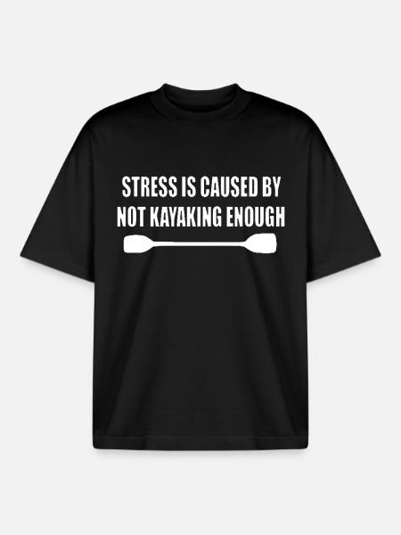 Kayak paddle canoe gift - Boxy Heavyweight Unisex Organic T-Shirt by Stanley/Stella - black
