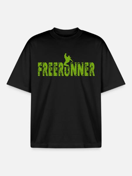 Parkour Free Run athlete - Boxy Heavyweight Unisex Organic T-Shirt by Stanley/Stella - black