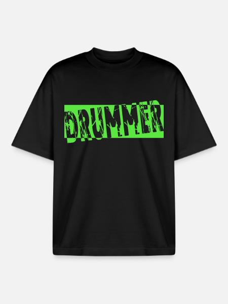 Drums Drummer Gift - Boxy Heavyweight Unisex Organic T-Shirt by Stanley/Stella - black
