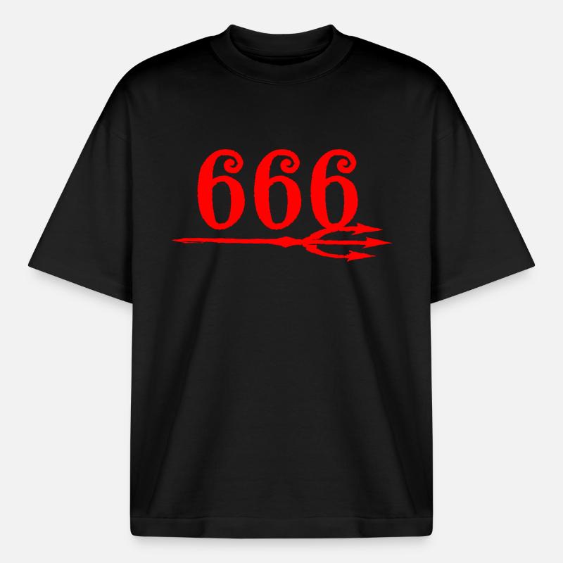 666 Devils Trident - Heavyweight Boxy Unisex T-Shirt by Stanley/Stella - black