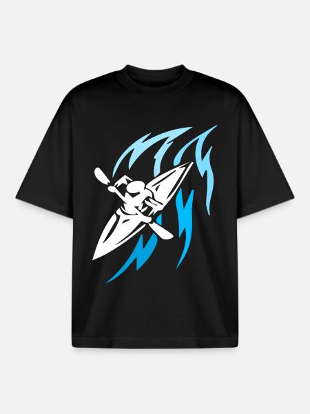 Kayak - Sport - Boxy Heavyweight Unisex Organic T-Shirt by Stanley/Stella - black