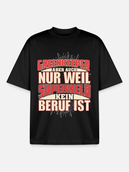 Greenkeeper Superheld - Boxy Heavyweight Unisex Organic T-Shirt von Stanley/Stella - Schwarz