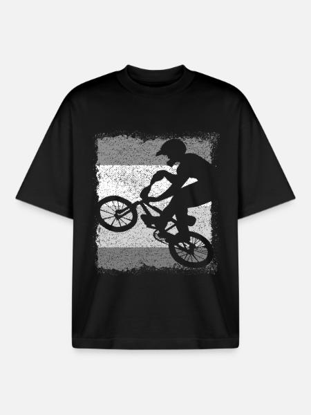BMX Vélo Gris - T-shirt unisexe boxy épais biologique Stanley/Stella - noir