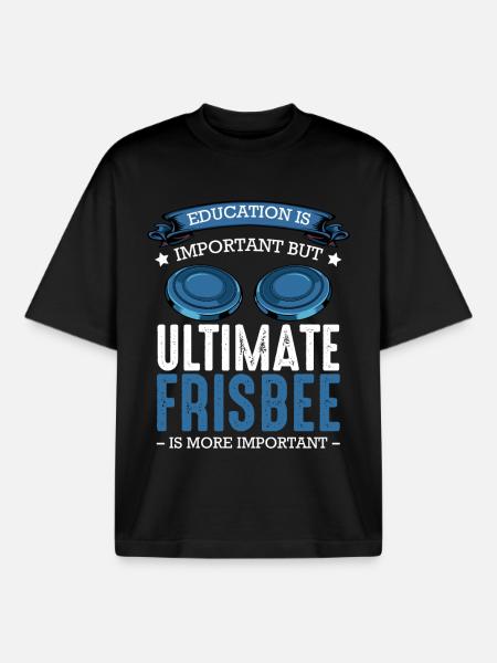 L’ultimate frisbee est plus important que l’éducation - T-shirt unisexe boxy épais biologique Stanley/Stella - noir