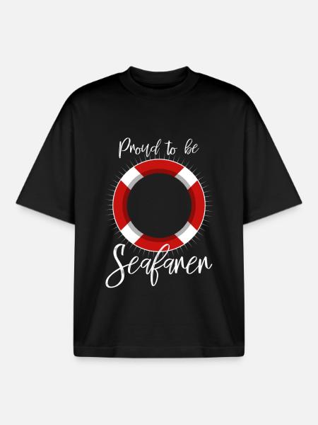 Fier d’être marin - T-shirt unisexe boxy épais biologique Stanley/Stella - noir