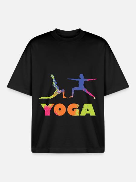 Yoga Power Workout Meditation - Boxy Heavyweight Unisex Organic T-Shirt von Stanley/Stella - Schwarz