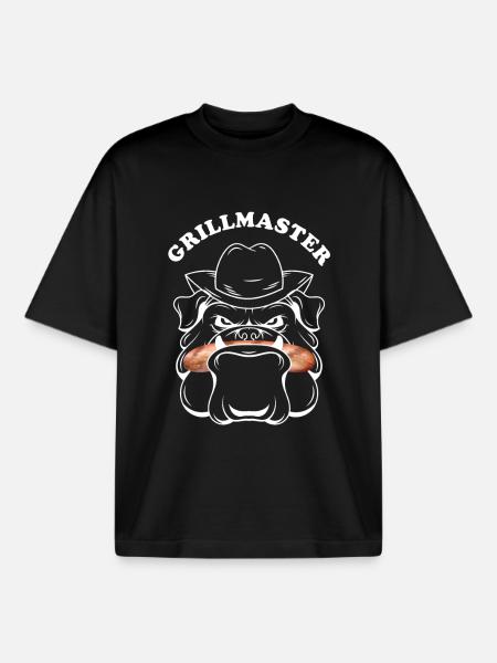 Grillades BBQ Boxer Dog Grill Master - T-shirt unisexe boxy épais biologique Stanley/Stella - noir