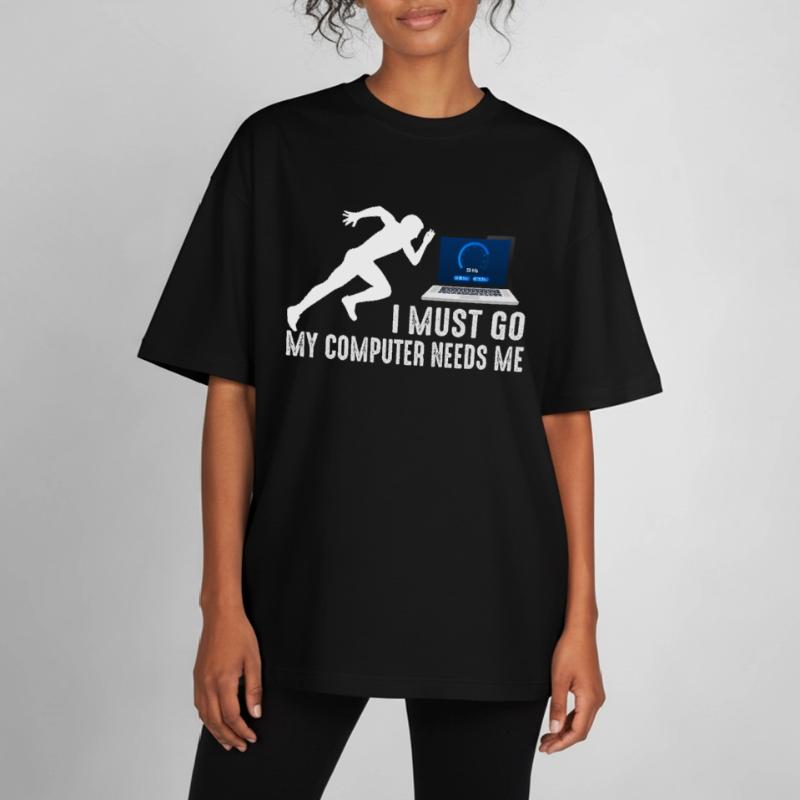 Tech Sprint: My Computer Needs Me Boxy Heavyweight Unisex Organic T-Shirt by Stanley/Stella