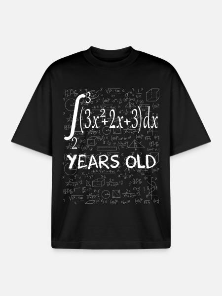 Funny Math Geek Integral Calculus 27th Birthday 27 - Boxy Heavyweight Unisex Organic T-Shirt by Stanley/Stella - black