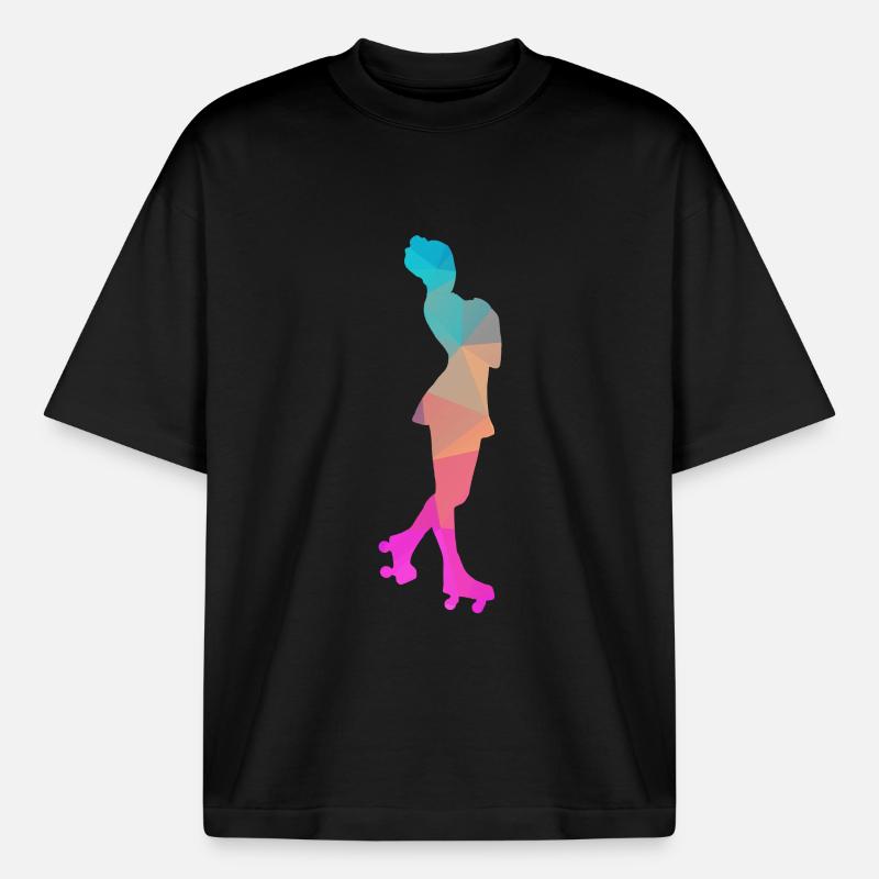 Abstrakter Eis- und Rollschuh-Design - Boxy Heavyweight Unisex Organic T-Shirt von Stanley/Stella - Schwarz