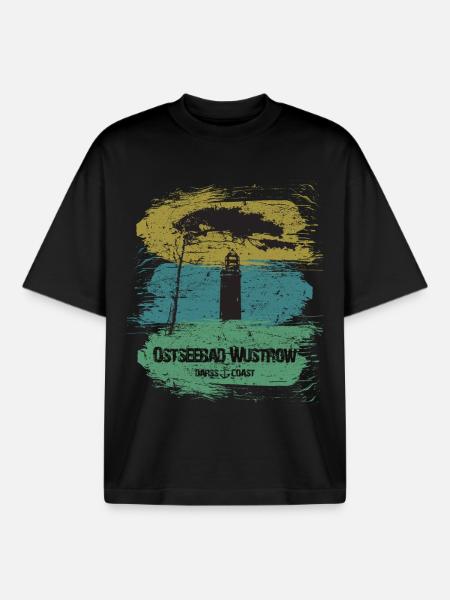 Wustrow Ostsee - DarssCoast - Halbinsel Darss - Boxy Heavyweight Unisex Organic T-Shirt von Stanley/Stella - Schwarz