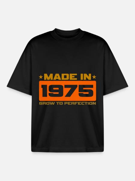 Made in 1975 - Boxy Heavyweight Unisex Organic T-Shirt by Stanley/Stella - black