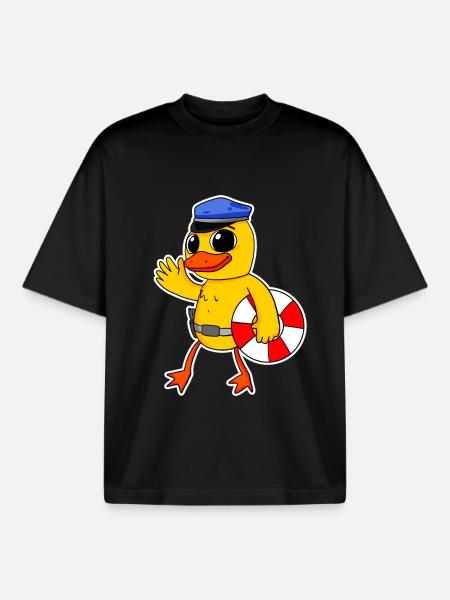 lifeguard police chick - Boxy Heavyweight Unisex Organic T-Shirt by Stanley/Stella - black