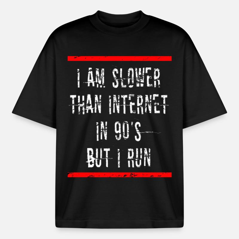 Slow Runner Running Run Gift - Boxy Heavyweight Unisex Organic T-Shirt by Stanley/Stella - black