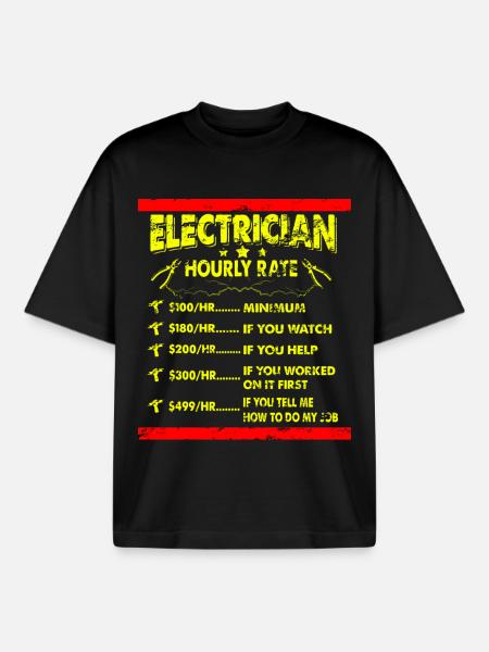 Electrician electronics technician gift idea - Boxy Heavyweight Unisex Organic T-Shirt by Stanley/Stella - black