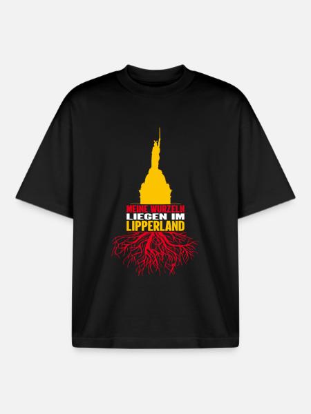 Lippe Lipperland Hermannsdenkmal Kreis Lippe - Boxy Heavyweight Unisex Organic T-Shirt von Stanley/Stella - Schwarz