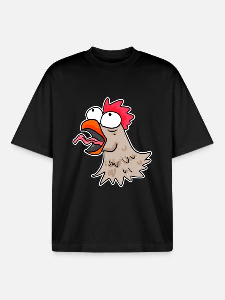 Huhn Kopf Hähnchen - Boxy Heavyweight Unisex Organic T-Shirt von Stanley/Stella - Schwarz