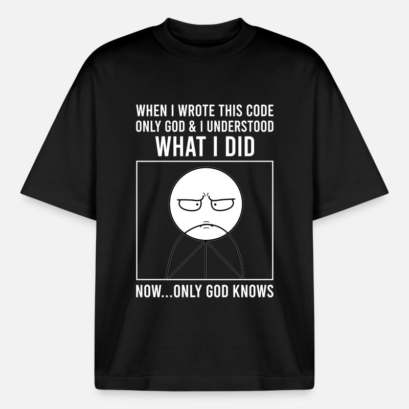 Programmierer Informatiker Softwareentwickler Meme - Boxy Heavyweight Unisex Organic T-Shirt von Stanley/Stella - Schwarz